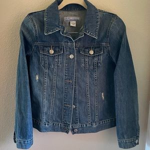 Old navy maternity distressed jean jacket